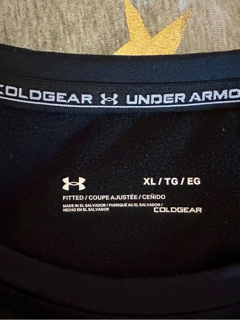 Under Armour ColdGear Fitted Pullover T-Shirt XL Black Men's Long Sleeve - Picture 3 of 3